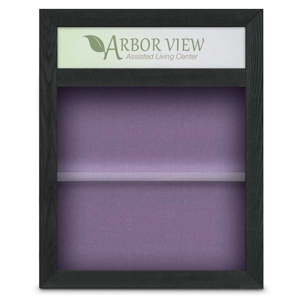 Outdoor Enclosed Combo Board, 42"x32", Satin Frame/Burgundy & Pearl